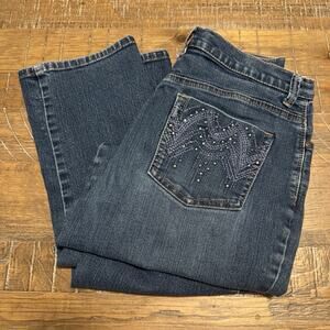 Gloria Vanderbilt Amanda Jeans Size 8 Embellished Pockets Medium Wash